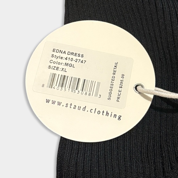 STAUD Black and Blue Long Sleeve Dress - Picture 3 of 5